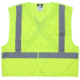 MCR Safety XCL2MLX4 Hi Vis Reflective Safety Vest, ANSI Type R Class 2, Mesh with 2in Silver Stripes, Breakaway Design with Hook and Loop Closures, Fluorescent Lime, 4X, XCL2MLX4