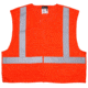 MCR Safety XCL2MOX4 Hi Vis Reflective Safety Vest, ANSI Type R Class 2, Mesh with 2in Silver Stripes, Breakaway Design with Hook and Loop Closures, Fluorescent Orange, 4X, XCL2MOX4