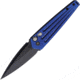 Medford Auto Nosferatu Button Lock S35 Automatic Folding Knife, 3.5in, S35VN, Black DLC Coated Blade, Blue Anodized Titanium Handle, MKNAPQ-37A2-TPCP