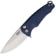 Medford Smooth Criminal Button Lock Folding Knife, 3" tumbled finish S35VN stainless drop point blade, Blue aluminum handle, MK039STQ-44A4