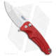 Medford Smooth Criminal Plunge Folding Knife, 3.00in, CPM S35VN Stainless Steel, Drop Point Blade, Aluminum Red Handle, Gray/Red, 7.00in, BHQ-96701