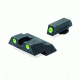 Meprolight Tru-Dot Night Sight Set for Glock G26 &amp; G27, Green Front/Rear, 10226