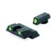 Meprolight Tru-Dot Night Sight Set for Glock G26 &amp; G27, Green Front/Rear, 10226, 102263101