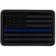 Merica Life 3D US Flag Forward - Thin Blue Line Patch, Gray, 3 x 2, 3D-USFLAG-GREY-TBL