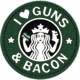 Merica Life I Love Guns and Bacon PVC Patch, OD Green, 2.4, IBG-GRN