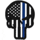 Merica Life Punisher US Flag with Thin Blue Line Patch, 1.74 x 2.25, PUNISHER-USFLAG-TBL