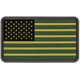 Merica Life US Flag Forward PVC Patch, Green, 3 x 2, USFLAG-FORW-GRN
