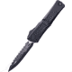 Microtech Combat Troodon D/E Gen III Tactical Full Serrated 4in Folding Knife, Black, 1142-3T
