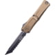 Microtech Combat Troodon Gen III T/E Full Serrated 4in Folding Knife, Black, Od Green, 1144-3OD