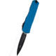 Microtech Cypher II D/E Standard 3.55in Folding Knife, Black, Blue, 1242-1BL