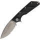 Microtech DOC Death on Contact Black Folding Knife,3.375in,Partially Serrated,Spear Point,Black,G10 Handle MCT1538