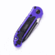 Microtech L.U.D.T. T/E Gen III Black Part Serrate 3.5in Folding Knife, Purple, 1136-2PU