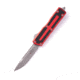 Microtech Scarab II Gen III S/E AP Stonewash Standard 3.95in Automatic Folding Knife, Double-Action OTF, Red, 1278-10APRD