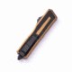 Microtech Scarab II Gen III S/E Automatic Folding Knife, 3.95in, Bohler M390MK, Black, Drop Point Blade, Plain Edge, Aluminum, Tan/Black Handle, 1278-1TA