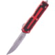 Microtech Scarab II Gen III S/E Stonewash Part Serrate 3.95in Folding Knife, Red, 1278-11RD