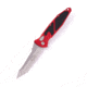 Microtech Socom Elite Auto T/E Stonewash Full Serrate 4.05in Automatic Folding Knife, Automatic Folder, Red, 161A-12RD