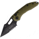 Microtech Stitch S/E Partial Serrated Automatic Folding Knife, OD Green, 169-2OD