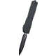 Microtech Ultratech Gen III ZBP Tactical D/E Automatic Folding Knife, 3.55in, M390 Steel, Black, Double Edge Blade, Aluminum, Black Handle, 1122-1T