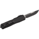 Microtech Ultratech Gen III ZBP S/E Automatic Folding Knife, 3.55in, Bohler M390MK, Black, Drop Point Blade, Aluminum, Black Handle, 1121-1T