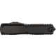 Microtech Ultratech Gen III ZBP S/E Automatic Folding Knife, 3.55in, Bohler M390MK, Black, Drop Point Blade, Aluminum, Black Handle, 1121-1T