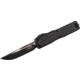 Microtech Ultratech Gen III ZBP S/E Automatic Folding Knife, 3.55in, Bohler M390MK, Black, Drop Point Blade, Aluminum, Black Handle, 1121-1T
