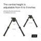 MIGHTY TACTICAL BP-02 Bipod, 6.3-9.1in Height Range, Black, MT-BP-02