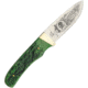 Miscellaneous Drop Point Hunter Fixed Blade Knife, 3.75in, Green, Jigged Ram Horn Handle H1620