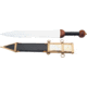 Miscellaneous Gladius Sword,19.5in,Unsharpened Steel Blade,Black Metal Handle M2289