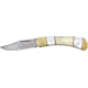 Miscellaneous Hand Made Lockback Folding Knife,3.625in,Clip Point Blade,White Smooth Bone And Pearl Onlays HM3