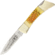 Miscellaneous Lockback Hunter Folding Knife,Stainless Steel,Partially Serrated,Bone Handle H1622