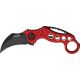 Miscellaneous Speed Assisted Karambit Folding Knife,2.375in,Assisted Opening Curved Blade,Red Anodized Alum Handle M3839