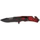 Miscellaneous Speed Assisted Spider Folding Knife,3.25in,Partially Serrated Blade,Red Anodized Alum Handle/Black Cutout M3872