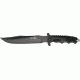 Miscellaneous Survival Fixed Blade Knife,7.75in,Black Sawback Blade,Textured Black Finger Grooved Handle M4139