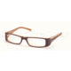 Miu Miu Eyeglasses MU01DV with No-Line Progressive Rx Prescription Lenses, Select Frame Color / Lens Diameter Purple Orange Crystal Frame / 50 mm Prescription Lenses