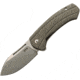 MKM Colvera Framelock Lionsteel Folding Knife, 3 stonewash finish Bohler M390 stainless blade, Green canvas micarta handle, MK LS02-GCT