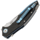 MKM Raut Framelock Viper Folding Knife, 3.5in Stonewash Bohler M390 SS Blade, Blue Titanium Handle With Black G10 Onlay, By Viper, Black Nylon Zippered Case, Designed By Lucas Burnley, MKVP01-GBBK
