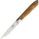 Moki Bird &amp; Trout 2.0 Olive Knife, 7.13in Overall, 3.25in Satin AUS-8 Stainless Steel Blade, Olive Wood Handle, Brown Leather Belt Sheath, TS-535OL