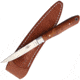Moki Bird &amp; Trout 2.0 Quince Knife, 7.13in Overall, 3.25in Satin AUS-8 Stainless Steel Blade, Quince Wood Handle, Brown Leather Belt Sheath, TS-535J