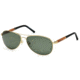Mont Blanc MB409S Sunglasses - Shiny Rose Gold Frame Color, Green Polarized Lens Color