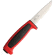 Morakniv Basic 511 Knife, Basic 511, 8.25in Overall, 3.75in Mirror Carbon Steel Drop Point, Polypropylene Handle, Black/Red Handle, Red Molded Plastic Sheath, M-12772