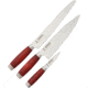 Morakniv Classic 1891 3 Pack Red Kitchen Knives, Three Piece Set 9in Chef'S Knife, 10in Bread Knife And 3in Paring Knife, Knives Have SS Blades And Red Wood Handles, Red, M-12422