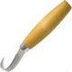 Morakniv Woodcarving Hook 164S Knife, 6.25in Overall, 2in SS Blade, Brown Wood Handle, Single Edge U-Shaped Blade, M-12820