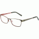 Morgan 203157 Single Vision Prescription Eyeglasses, Green Red Frame, 203157-538SV