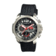 Morphic M28 Series Watch,Black Silicone Band,Red Hand,Silver Bezel,Black Analog Dial,Strap Buckle MPH2802