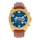 Morphic M73 Series Chronograph Leather-Band Watch, Gold/Blue, One Size, MPH7304