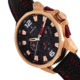 Morphic M82 Series Chronograph Leather-Band Watch w/Date, Rose Gold/Black, One Size, MPH8204