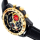 Morphic M88 Series Chronograph Leather-Band Watch w/Date, Black/Gold, One Size, MPH8805