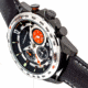 Morphic M88 Series Chronograph Leather-Band Watch w/Date, Black/Silver, One Size, MPH8804