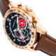 Morphic M88 Series Chronograph Leather-Band Watch w/Date, Brown/Rose Gold, One Size, MPH8803