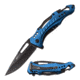Mtech Drop Point Spring Assisted Knife w/Bottle Opener, 3.5 in, 3Cr13 Stainless Steel Stainless Steel, Blue, MT-A705G2-BL